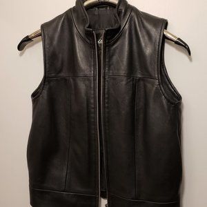 Woman's Black Leather Vest